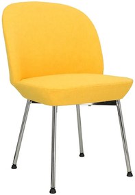 Żółte chromowane krzesło minimalistyczne R2-R10