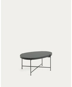 Czarny stolik ze szklanym blatem 55x82 cm Marlet – Kave Home