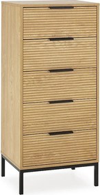 Szafka kolumnowa z pięcioma szufladami w kolorze drewna Monica.