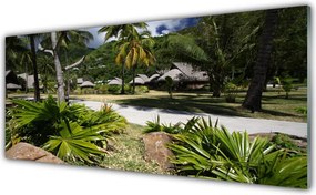 Szkło Ozdobne do Kuchni Tropikalna Palma w Słońcu