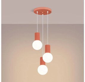 Sollux SL.1755 - Żyrandol na lince HALO 3xG9/8W/230V śr. 25 cm różowy
