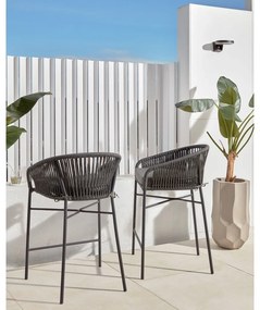 Czarny metalowy/tapicerowany hoker ogrodowy Yanet – Kave Home