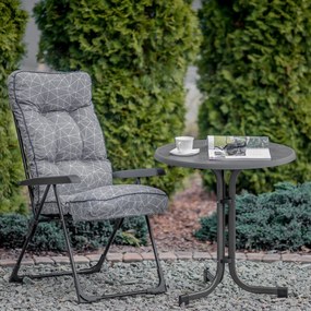 Stół ogrodowy Dine &amp; Relax 60 cm pizarra / antracyt 3 nogi PATIO