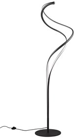 Czarna lampa stojąca LED z metalowym kloszem (wys. 160 cm) Nala – Trio Select