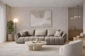 Narożnik z funkcją spania i pojemnikiem TOKYO PREMIUM, tkanina Wind, Szary, Prawy