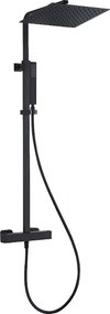 Square II kwadratowa kolumna prysznicowa termostatyczna czarna - Essebagno