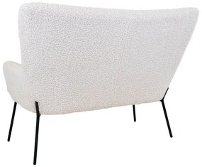 Biała sofa z materiału bouclé 128 cm Glasgow – House Nordic