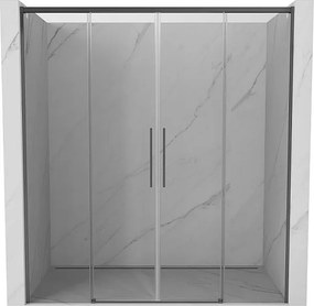 Mexen Rox Duo drzwi prysznicowe rozsuwane 200 cm, transparent, gun metal - 8C2-200-002-95-00