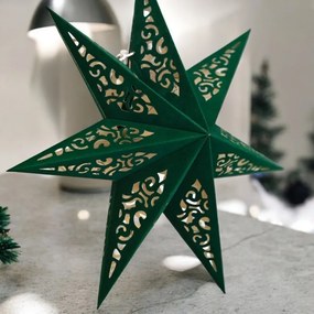 Świąteczna papierowa gwiazda siedmioramienna STARLET DELUXE 35 cm, zielona