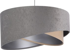 Szaro srebrna lampa wisząca z abażurem 3X EX987 W8-R01