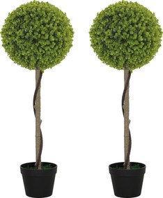 HOMCOM Sztuczne Drzewko Eukaliptusowe, Zestaw 2 w Doniczkach, Łatwe w Pielęgnacji, 90 cm