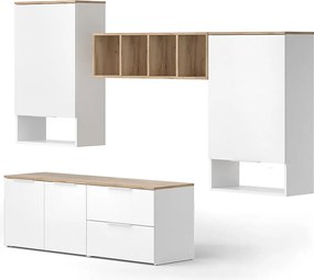 Szafka wisząca biały/sonoma 80x40x50 wido