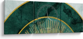 Obraz - Kształty ze złotą teksturą (z zegarem) (90x30 cm)