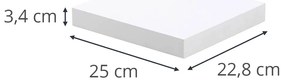 Półka wisząca na ścianę z MDF, dł. 25 cm