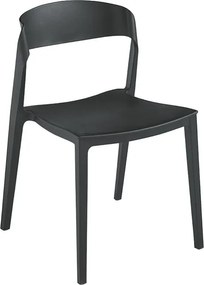 Zestaw 2 nowoczesnych, sztaplowanych czarnych krzeseł "Quorathis" z polipropylenu do jadalni cm 49x52 77h