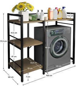 Regał nad pralką BARNET, dąb