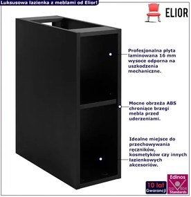 Czarna półka łazienkowa nowoczesna 20 cm Z3-F70