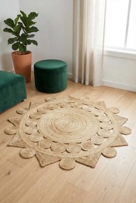 Dywan ręcznie wypleciony z juty 90 cm K6-H29