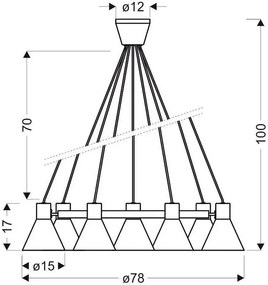 Czarna metalowa lampa wisząca do jadalni - K104 Bradley 3X