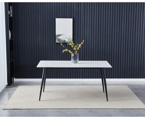 Stół do jadalni 160 x 90 cm, biały marmur