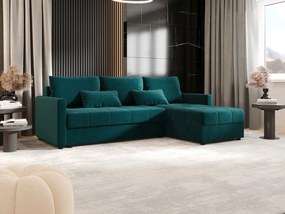 BEDANTE narożnik MOS L BIS Itaka 39 turkusowy prawa z funkcją spania sofa w kształcie litery L z pojemnikiem na pościel sofa do salonu kanapa sofa rozkładana