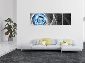 Obraz - Abstrakcyjny niebieski róż (170x50 cm)