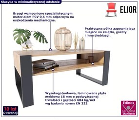 Ława Do Salonu Z Półką Dąb + Czarny P9-F32