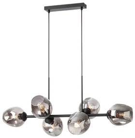 Redo 01-2620 - Żyrandol na lince PIERCE 6xE27/42W/230V czarny/dym