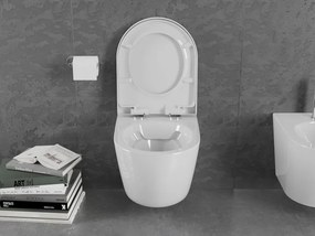 Mexen Lena miska wc Rimless z deską wolnoopadającą twarda, duroplast, biała połysk - 30220200