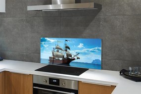 Szkło do Kuchni na Ścianę Rejs Statkiem pod Chmurami