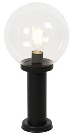 Lampa podłogowa zewnętrzna czarna z przezroczystym kloszem 50 cm IP44 - Sfera