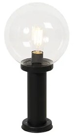 Zewnętrzna lampa podłogowa czarna z plastikową kulą 50 cm IP44 - Sfera