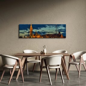 Obraz oświetlonego budynku (170x50 cm)