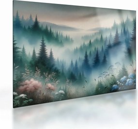 Obraz na szkle - Leśny krajObraz na szkle z mgłą (70x50 cm)