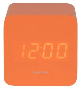 Karlsson 5982OR designerski zegar LED z budzikiem,pomarańczowy, 7 cm