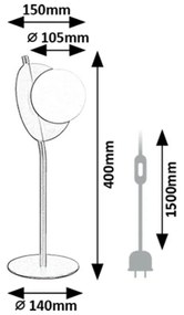 Rabalux 74221 designerska lampa stołowa Jules, G9,1x max. 5W, IP20