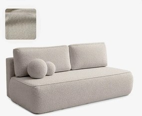 Sofa z Funkcją Spania ARVETO Kremowa Boucle Nowoczesna