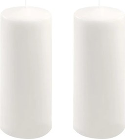 Zestaw słupkowych świec, 25 cm, Ø 10 cm, biały, 2 sztuki.