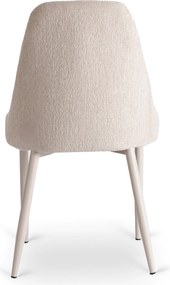 Zestaw Stół Rozkładany LUIGI 160-240 cm Biały Marmur/Kaszmir i 4 Krzesła TORINO Kremowe Nowoczesne