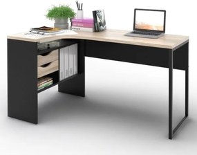 Biurko narożne Function 118 czarny mat / dąb sonoma