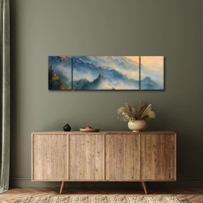Obraz - Malowany górski krajobraz (170x50 cm)