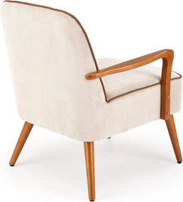 Fotel wypoczynkowy z drewnianymi podłokietnikami Pastore