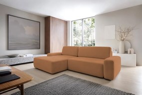 Narożnik BOULI Lewostronny z Elektryczną Regulacją wolnostojący tkanina Raven 44 Pomarańczowy DOMO HOME