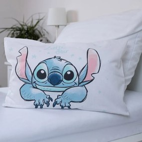 Biała bawełniana pościel dziecięca do łóżeczka 100x135 cm Lilo and Stitch "White Star" – Jerry Fabrics