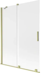 Mexen Velar parawan nawannowy 2-skrzydłowy rozsuwany 130 x 150 cm, szron, złoty szczotkowany - 896-130-000-31-55