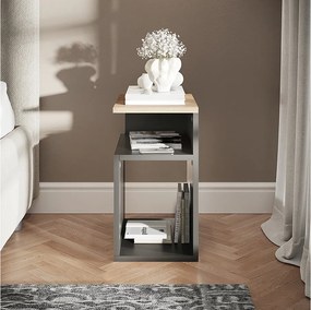 Stolik nocny antracyt/złoty dąb 25x35x45.3 elios