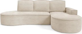 Narożnik MOLLY Prawostronny z funkcją spania, wolnostojący tkanina ABRIAMO 03 Beżowy