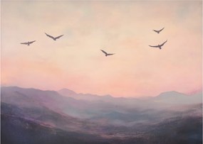 Obraz na szkle - Stado ptaków II. (70x50 cm)