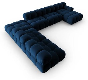 Niebieska aksamitna sofa 379 cm Bellis – Micadoni Home