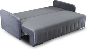 Sofa Rozkładana z Funkcją Spania LUMO Dwuosobowa Szara Nowoczesna do Salonu